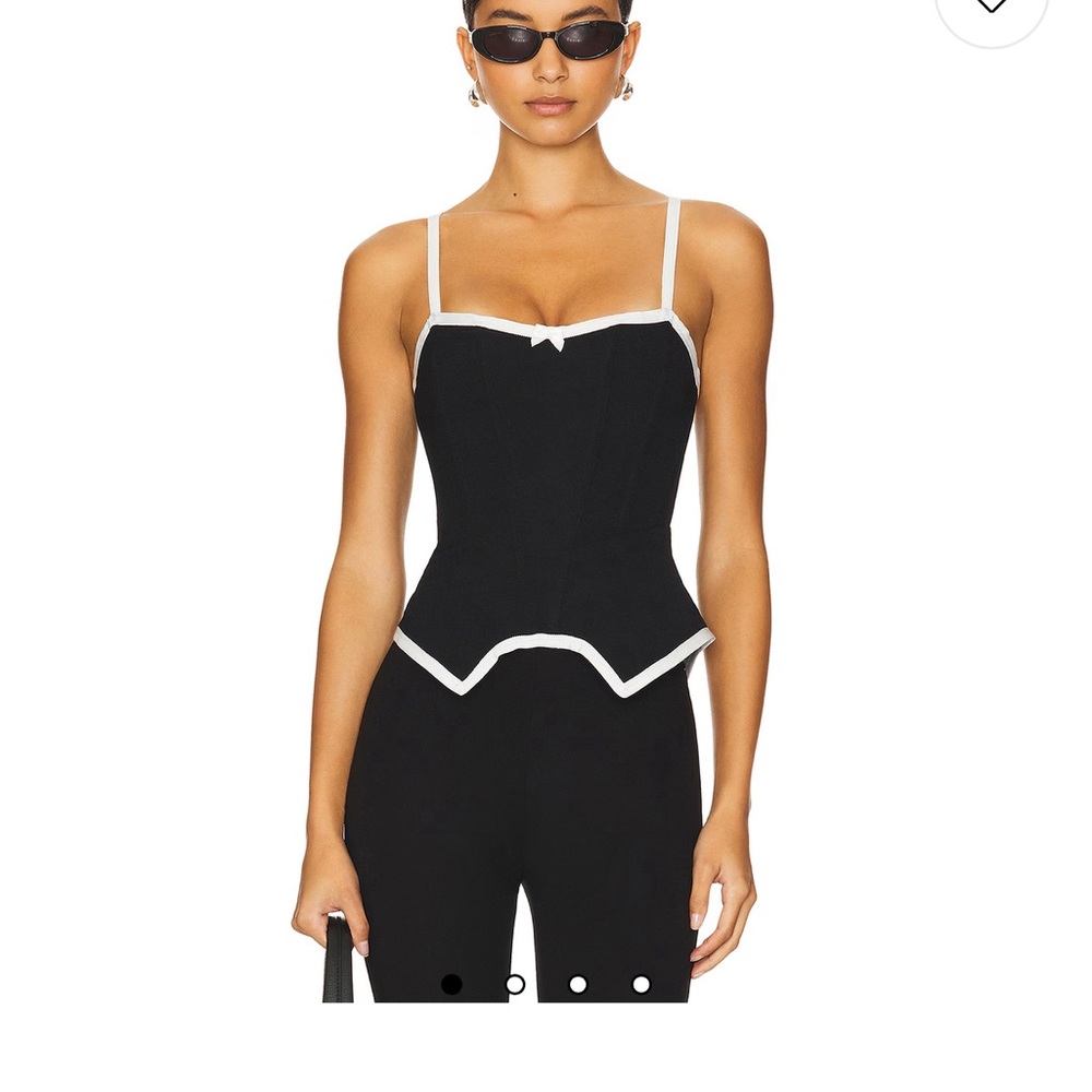 Miaou Black and White Corset Top